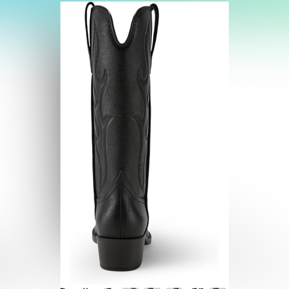 🌸 Arromic Black Wide Calf Cowboy Boots Women Western 🌸 - Picture 8 of 10